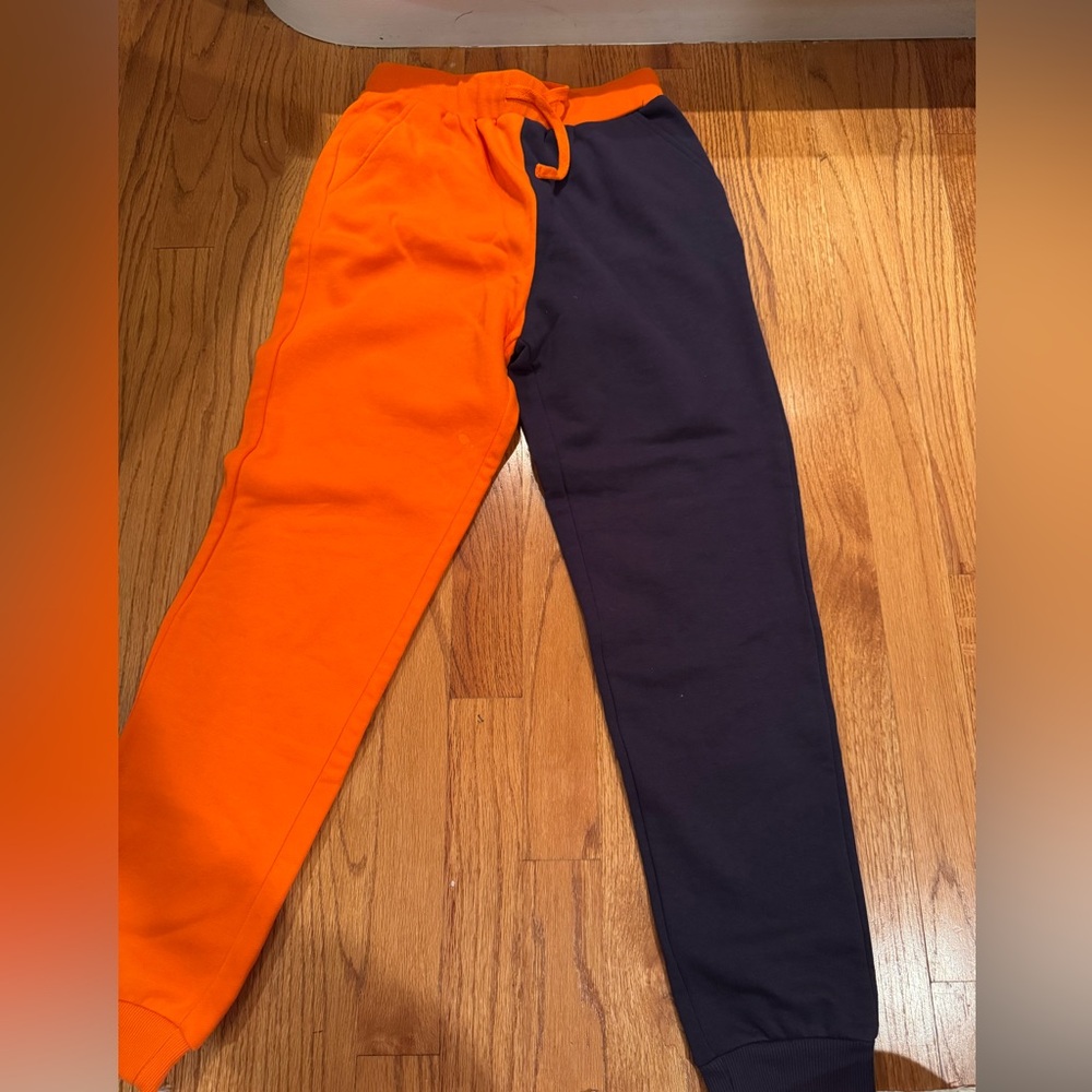 Kids Two-Tone Orange and Blue Joggers